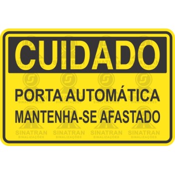 Porta automática mantenha-se afastado